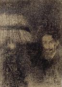 James Ensor Self-Portrait by Lamplight or In the Shadow Germany oil painting artist